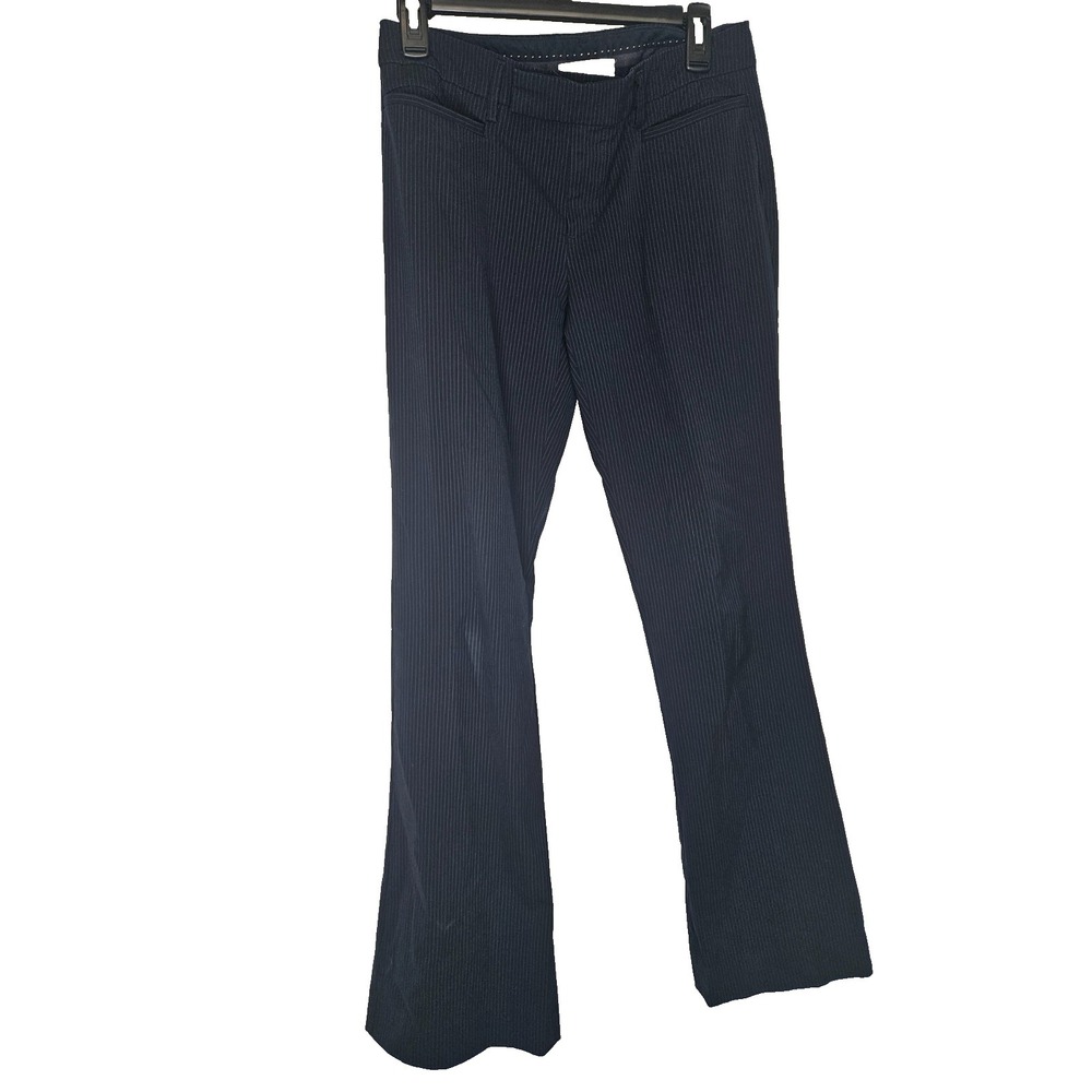 Gap Modern Boot Pinstripe Dress Pants Womens 2L Long Navy Career‎ Classic